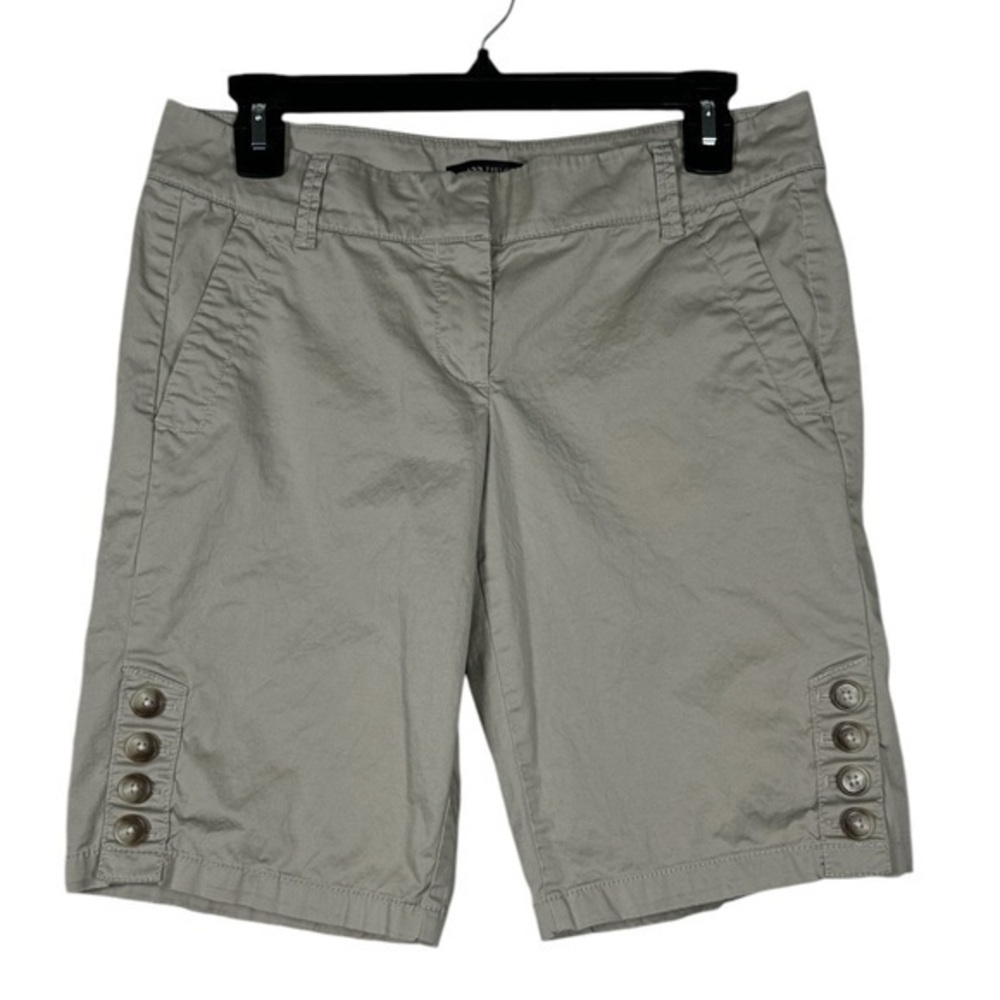 Ann Taylor Khaki Bermuda Shorts Size 2 EUC #VEG-0228